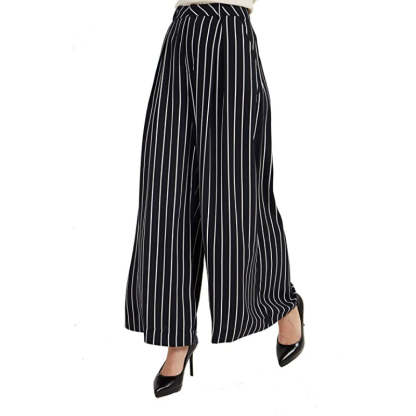 Women High Waist Casual Wide Leg Long Palazzo Pants Trousers-Legletic
