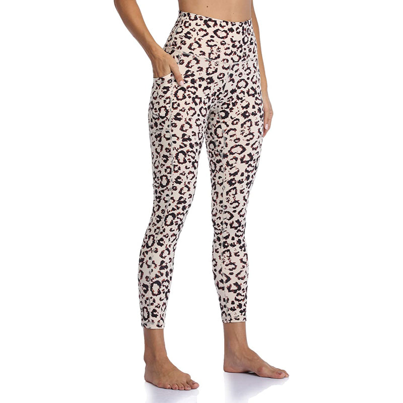 Stylish Print Women's High Waisted Yoga Pants Length Leggings With Pockets-Legletic