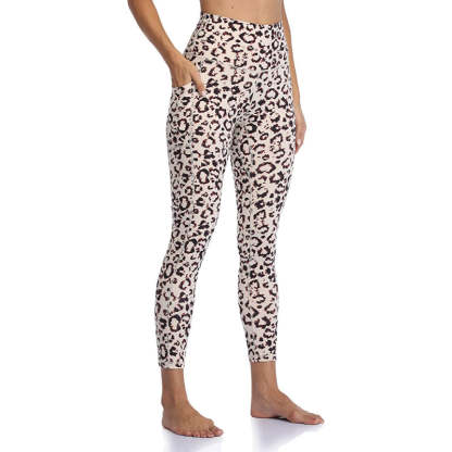 Stylish Print Women's High Waisted Yoga Pants Length Leggings With Pockets-Legletic
