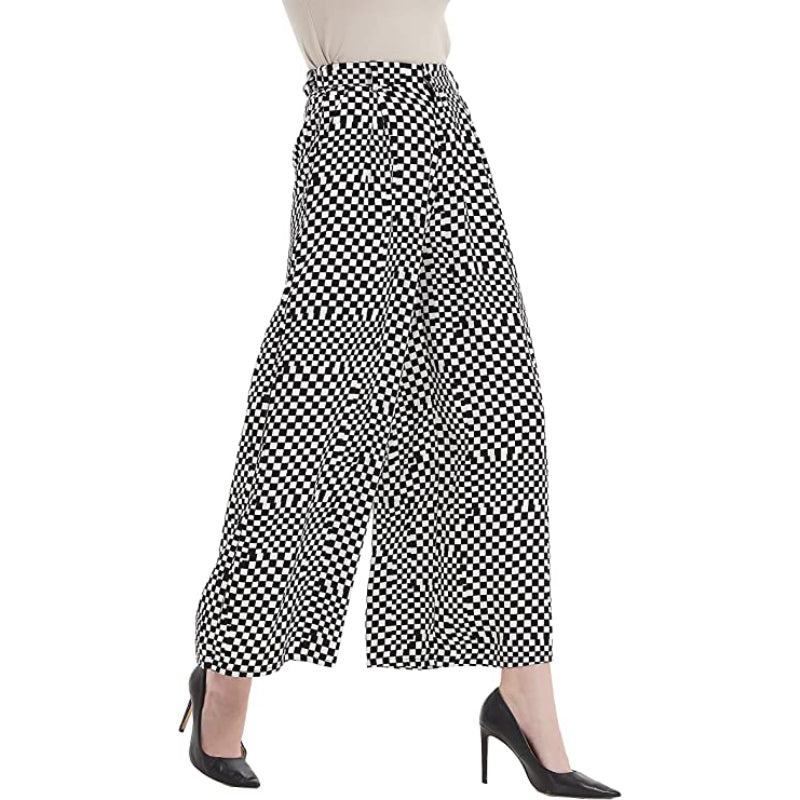 Women High Waist Casual Wide Leg Long Palazzo Regular Pants-Legletic