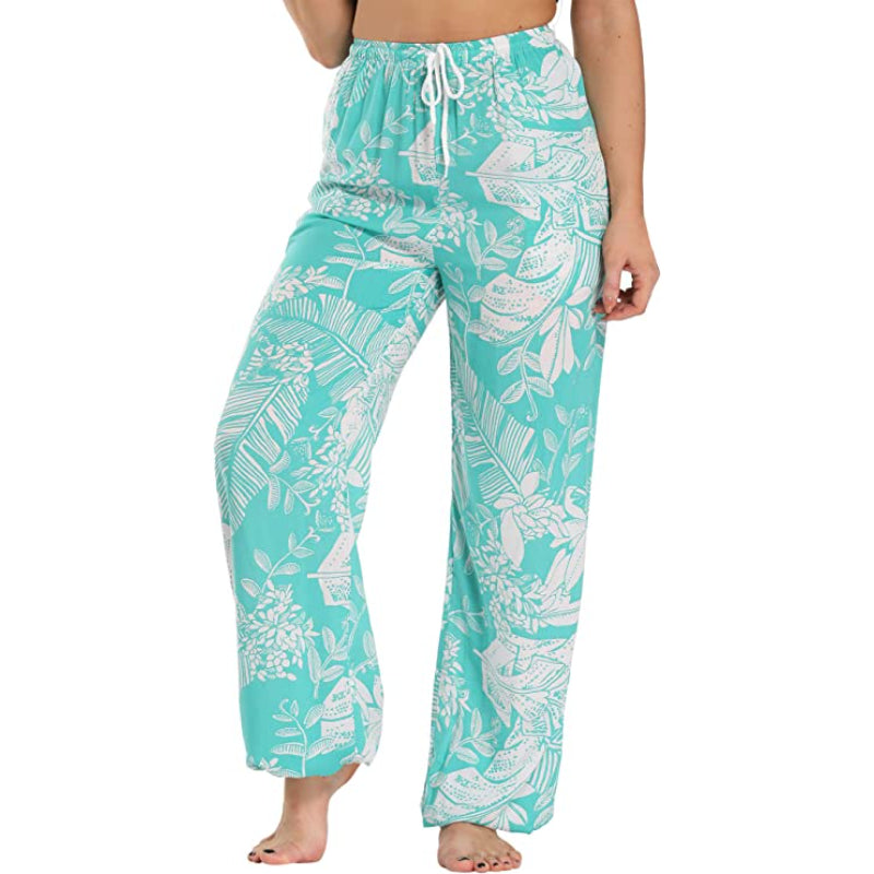 Women's Floral Print Boho Yoga Pants Harem Pants-Legletic