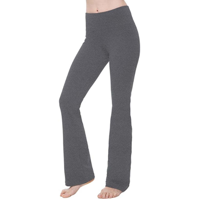 Women's Solid Bootcut Yoga Pants High Waist Workout Leggings-Legletic