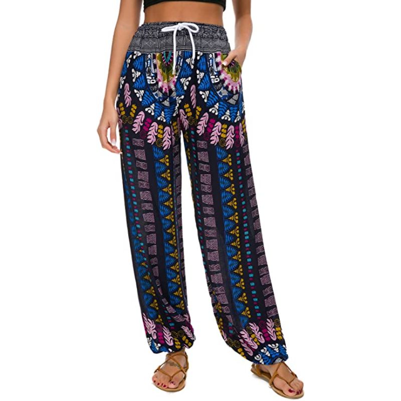 Floral Print Boho Yoga Pants Harem Pants Jogger Pants-Legletic