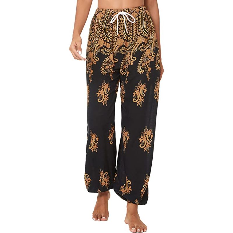 Floral Print Boho Yoga Pants Harem Pants Jogger Pants-Legletic