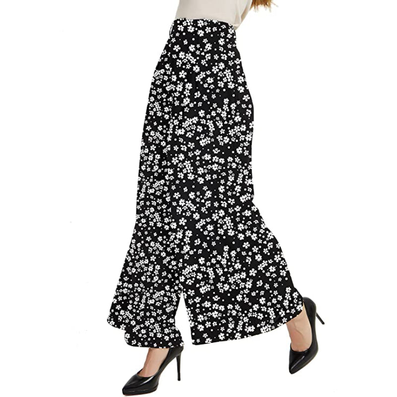 Women High Waist Casual Wide Leg Long Palazzo Regular Pants-Legletic