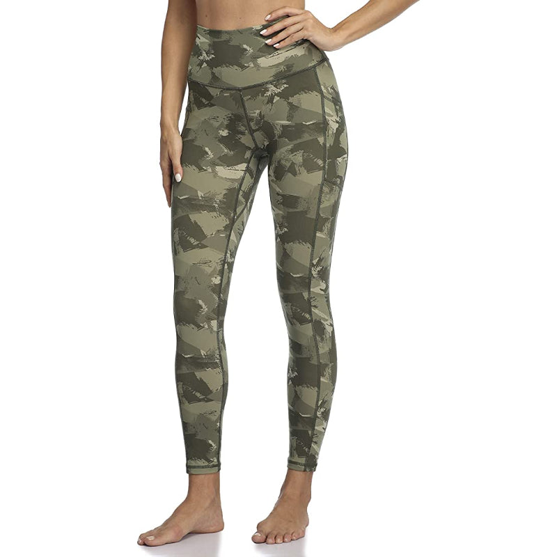 Stylish Print Women's High Waisted Yoga Pants Length Leggings With Pockets-Legletic