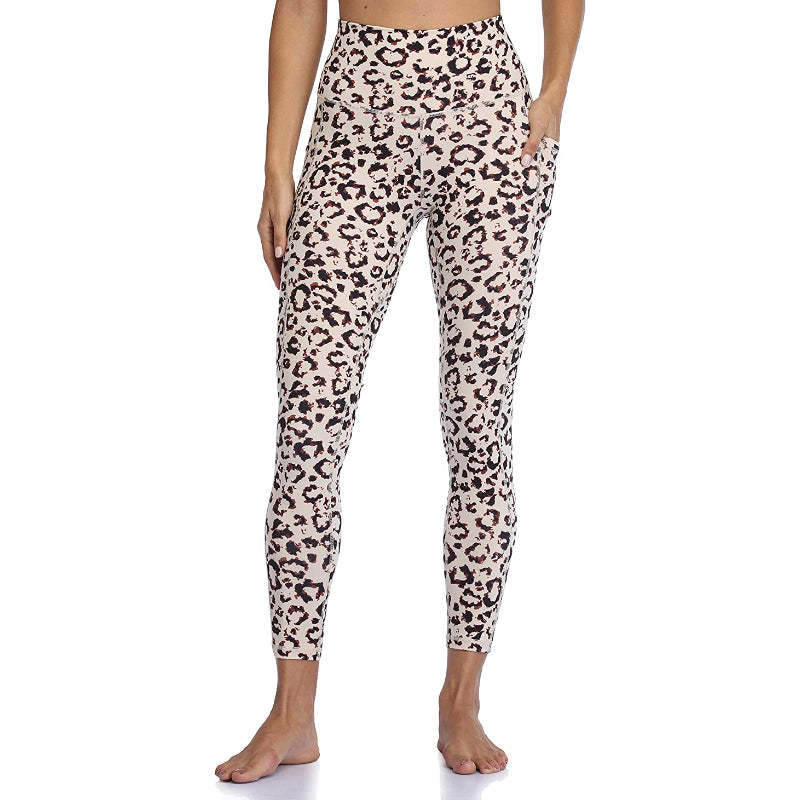 Stylish Print Women's High Waisted Yoga Pants Length Leggings With Pockets-Legletic