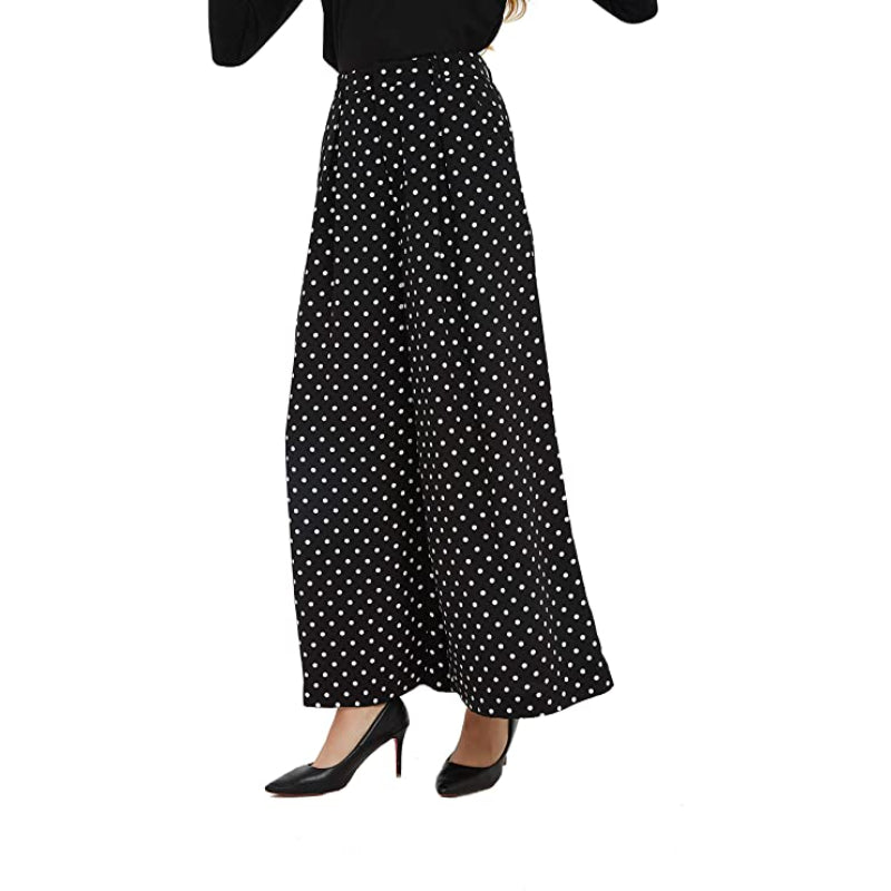 Women High Waist Casual Wide Leg Long Palazzo Regular Pants-Legletic