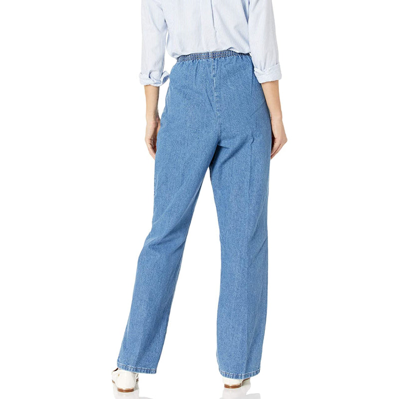 Women Cotton Pull-On Pant With Elastic Waist-Legletic