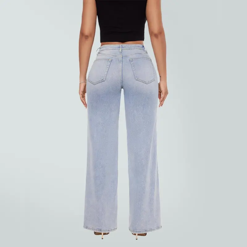 Stretch Wide Fit Denim Jeans For Everyday Style