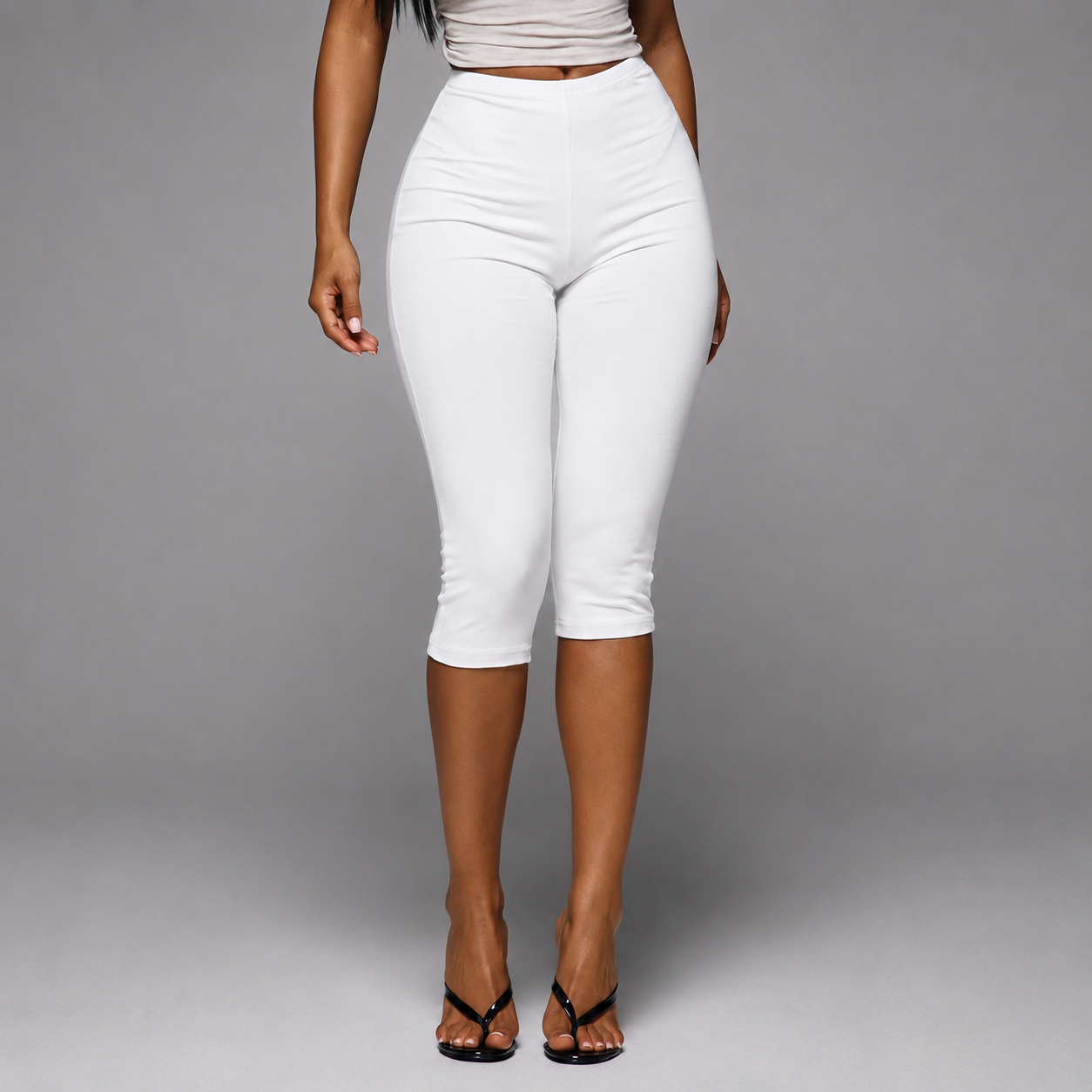 Soft Touch Elasticated Capri Leggings For Women