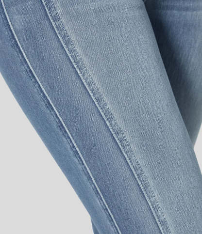 Mid Rise Button Zipper Multiple Pockets Stretchy Knit Casual Skinny Jeans-Legletic