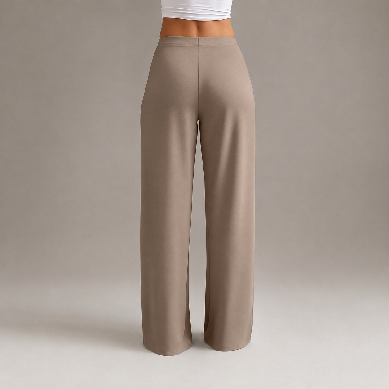 High Rise Stretch Straight Cut Pants For Casual Office Wear For Women
