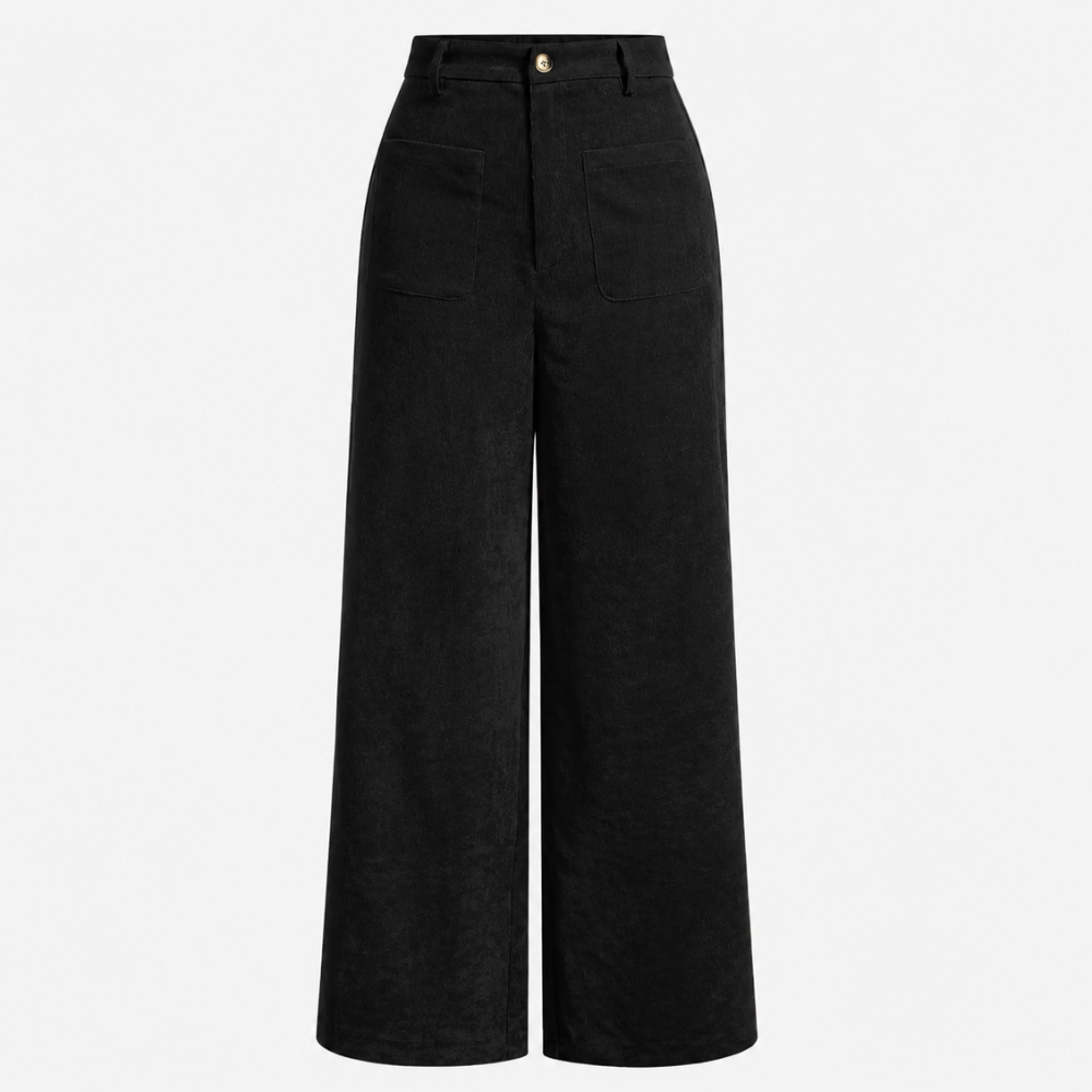 Women Casual High Waist Wide Leg Trousers With Pockets