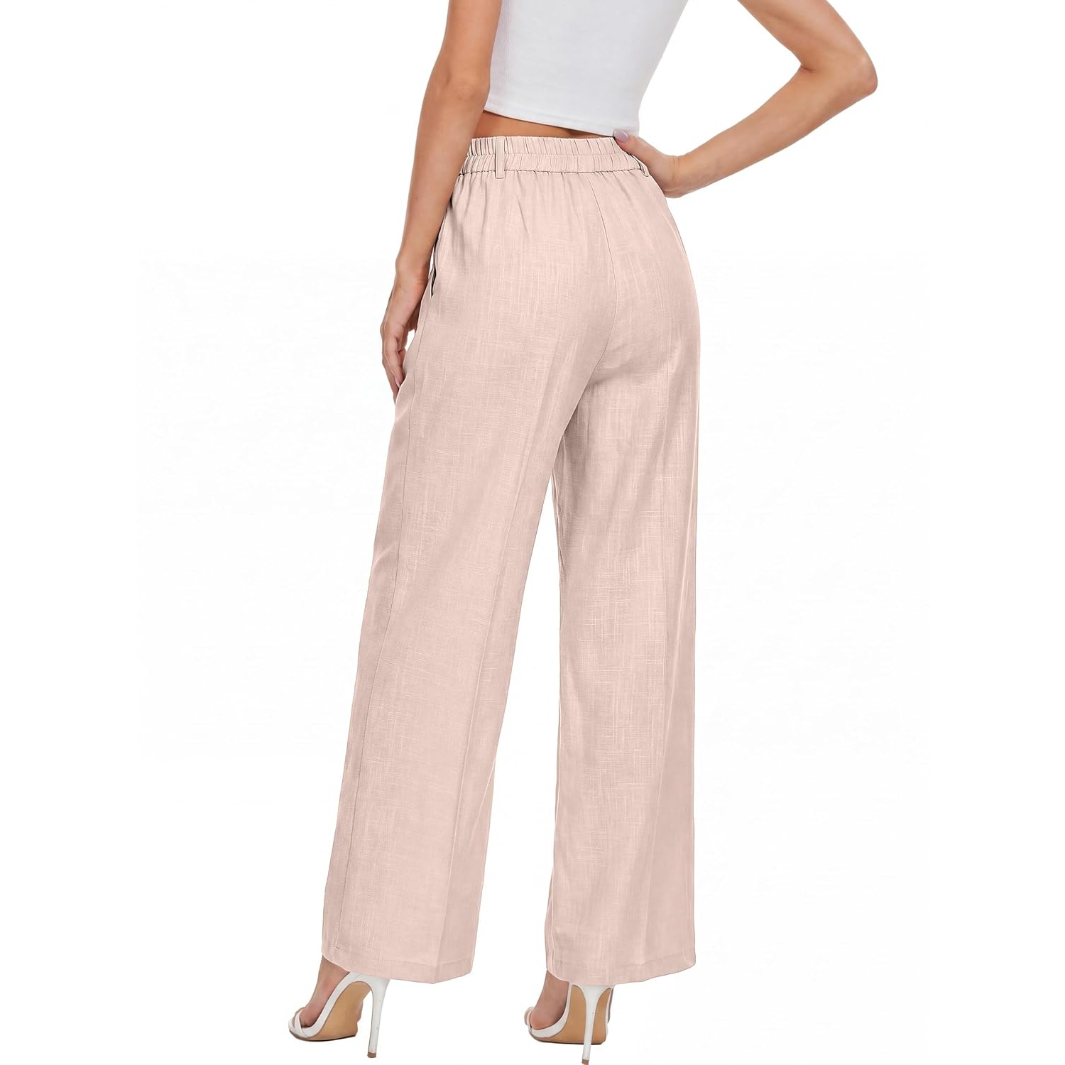 Stretchy Loose Casual Pants With Elastic Waistband For Women