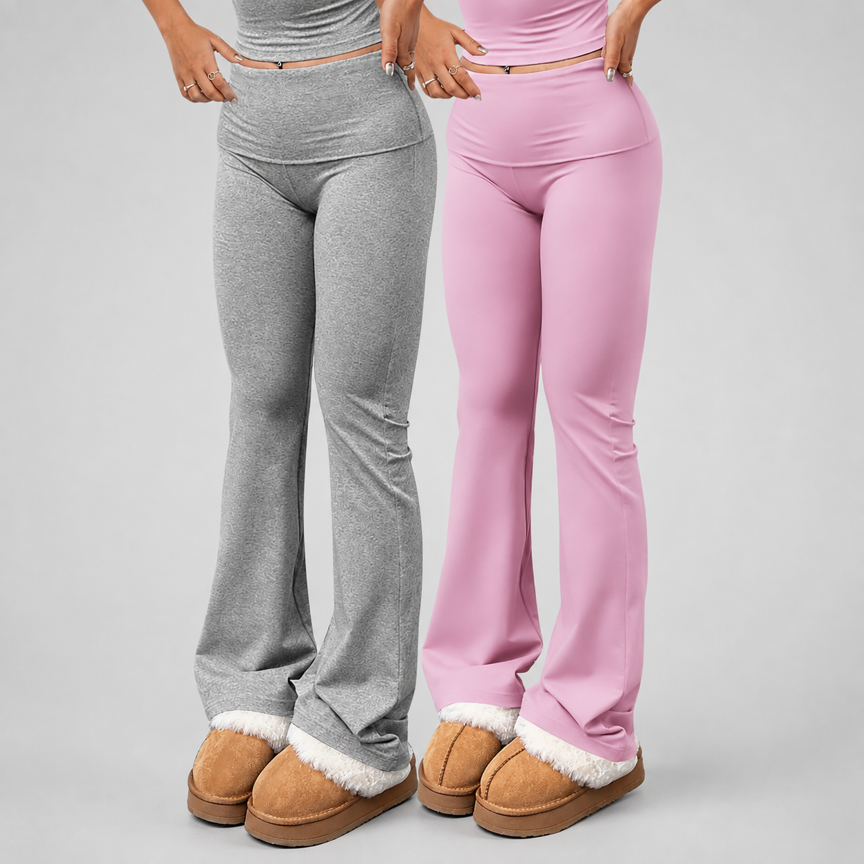 Two Piece High Rise Bootcut Workout Yoga Pants For Women