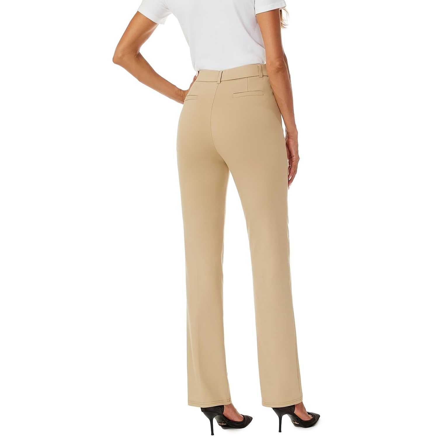 Stretchable Straight Solid Casual Pants