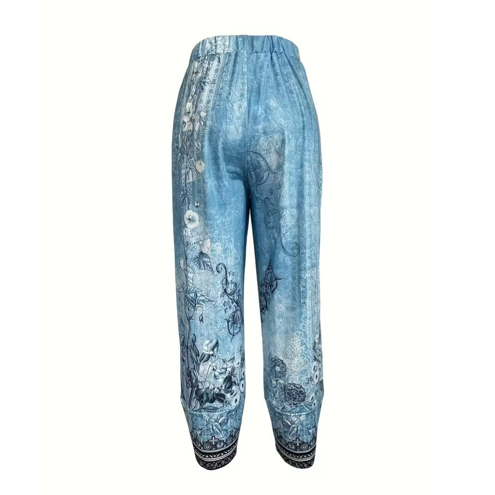 Vintage Themed Floral Capri Pants For Women