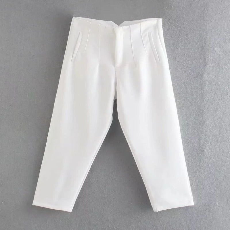 Waist Zipper Fly Female Trousers-Legletic