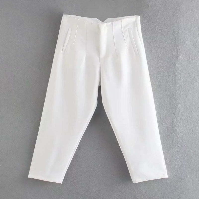Waist Zipper Fly Female Trousers-Legletic