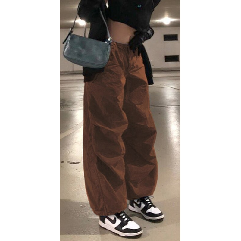 Women's Straight Oversized Baggy Cargo Pants With Pockets-Legletic