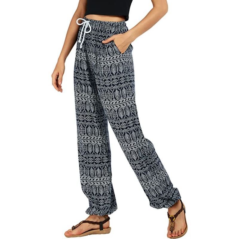 Floral Print Boho Yoga Pants Harem Pants Jogger Pants-Legletic