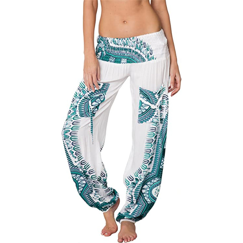 Harem Pants Hippie Bohemian Casual Gypsy Print Yoga Baggy Boho-Legletic