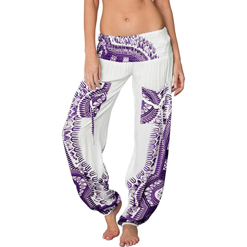 Harem Pants Hippie Bohemian Casual Gypsy Print Yoga Baggy Boho-Legletic