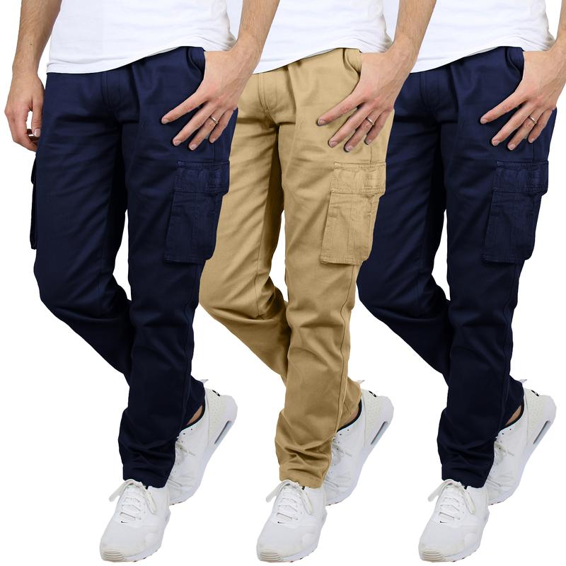 Flex Stretch Pack Of 3 Cargo Pants For Men