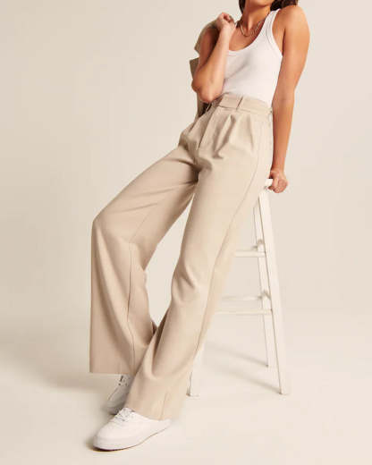Summer 2025 Icy Tailored Crepe Wide-Leg Pants