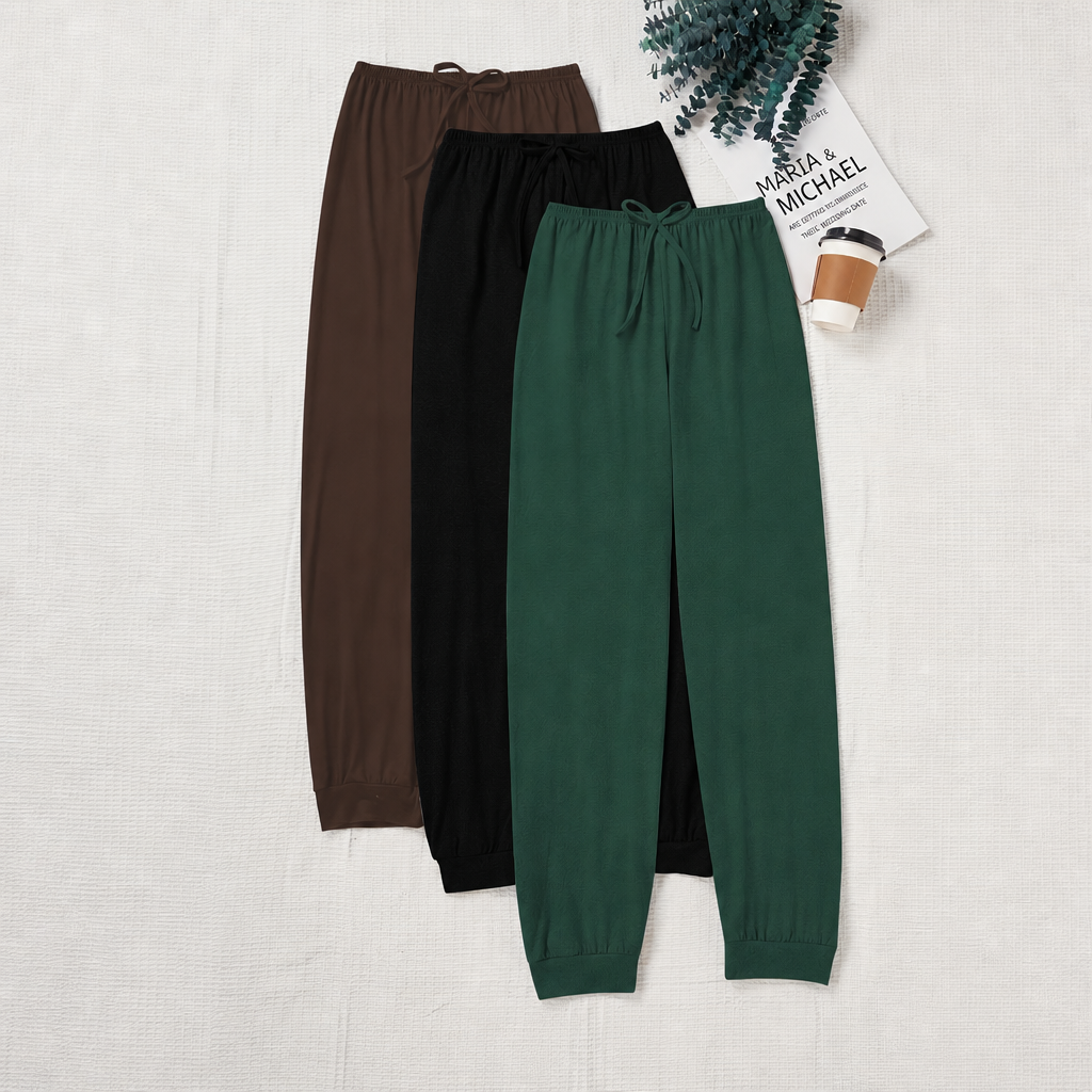 3 Pieces Casual Drawstring Pants For Women