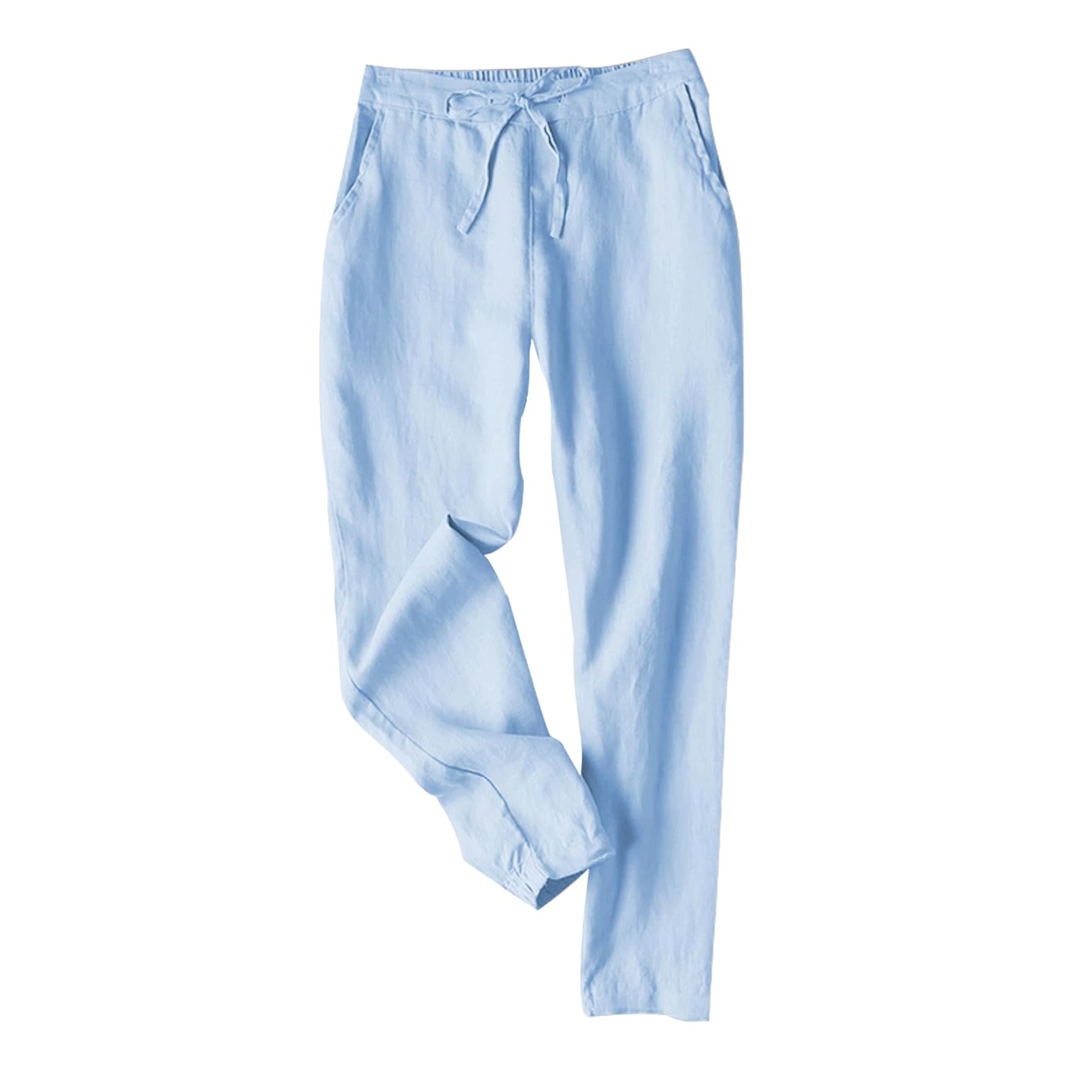 Summer Casual Drawstring Pants With Pockets