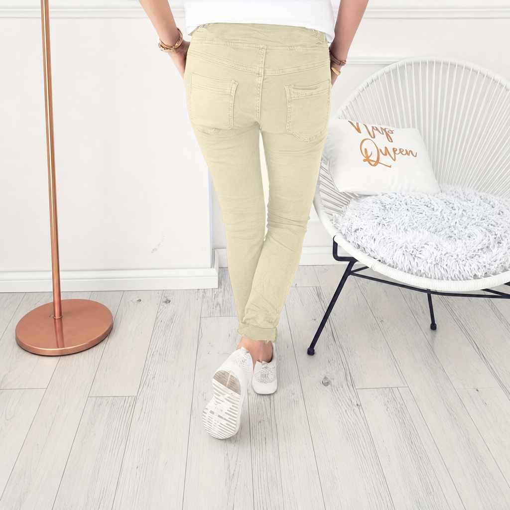 Casual Long Skinny Solid Fashion Pants With Drawstring For Women