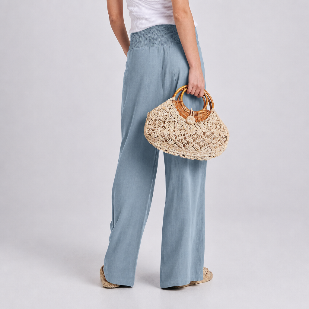 Casual Lounge Wide Loose Boho Linen Fit Pants For Women