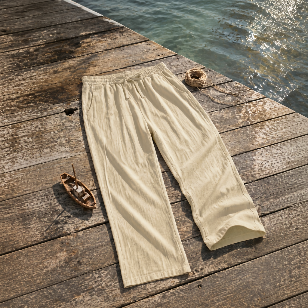 Casual Loose Wide Pants With Drawstring For Men