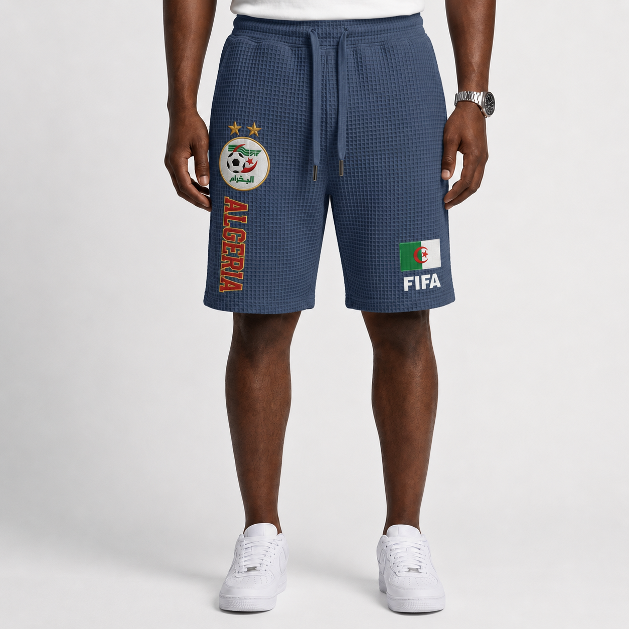 FIFA 2026 Algeria Printed Waffle Football Fan Shorts
