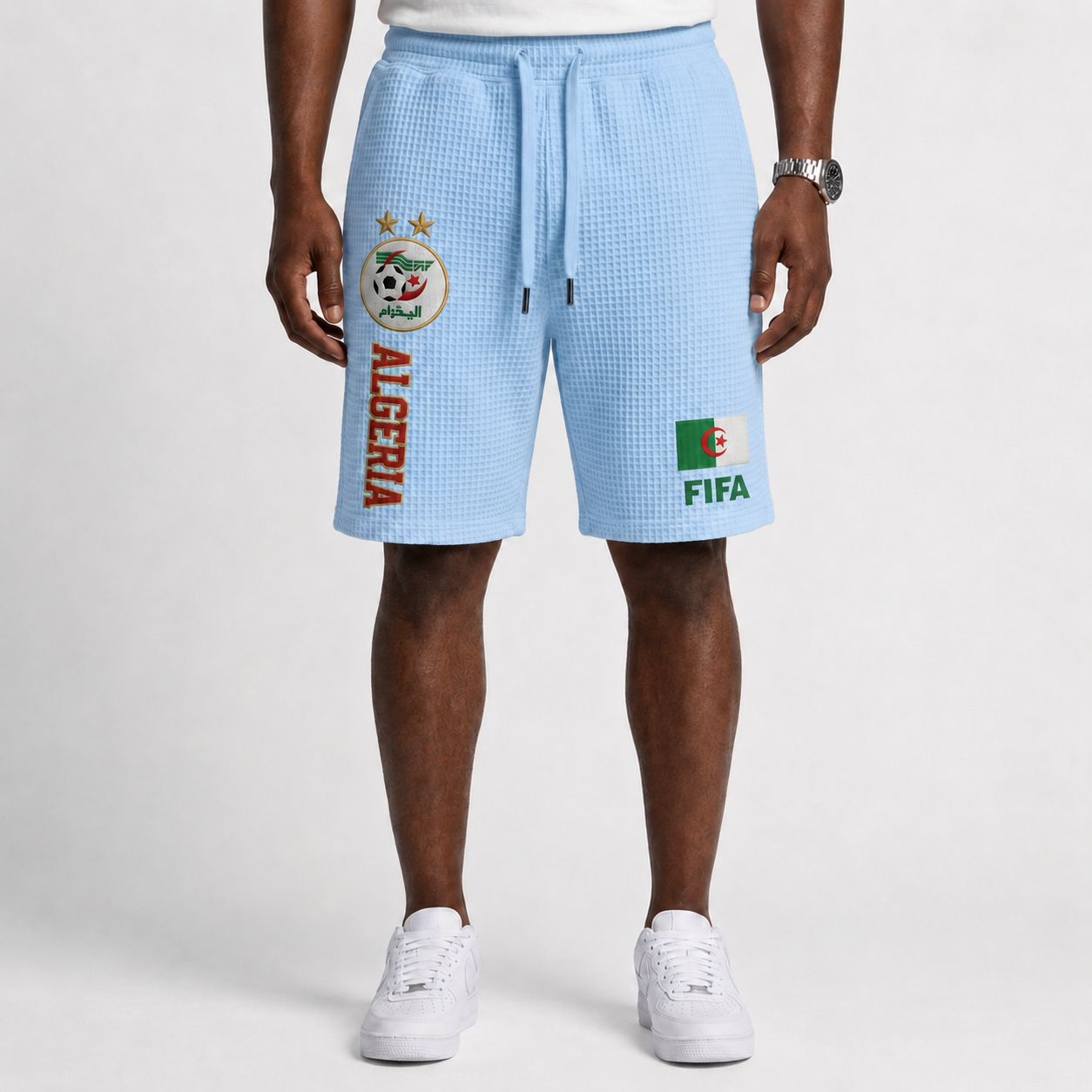 FIFA 2026 Algeria Printed Waffle Football Fan Shorts