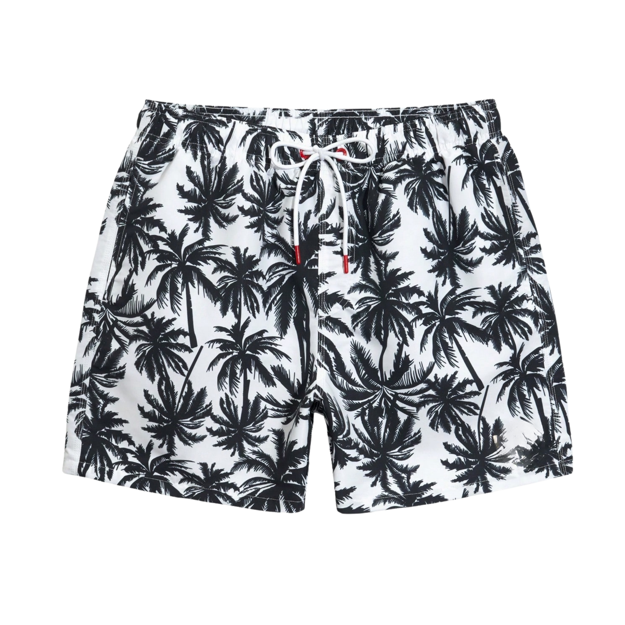 All Over Print Drawstring Beach Shorts Men Swim Trunks With One Piece Swimsuit Couple Set