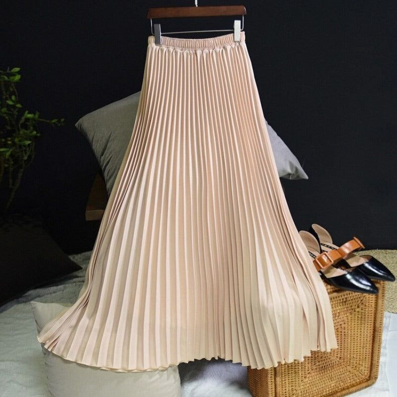 Summer Vintage Women's Long Pleated Skirt-Legletic