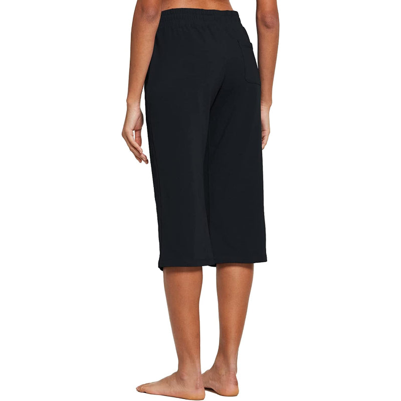 Women's Active Yoga Lounge Capri Pocketed Walking Crop Pants-Legletic