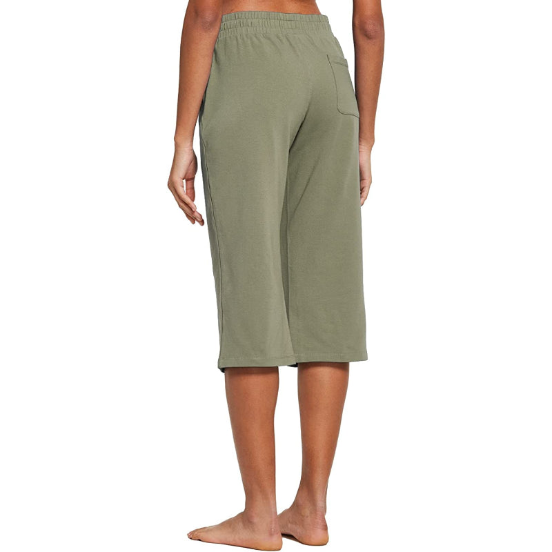 Women's Active Yoga Lounge Capri Pocketed Walking Crop Pants-Legletic