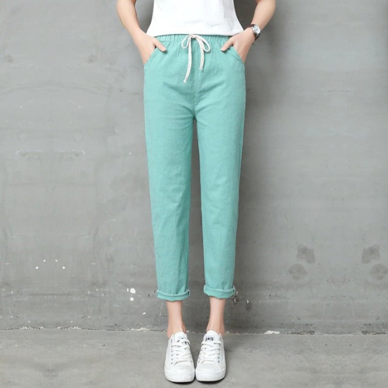 Summer Cotton Linen Pants For Women-Legletic