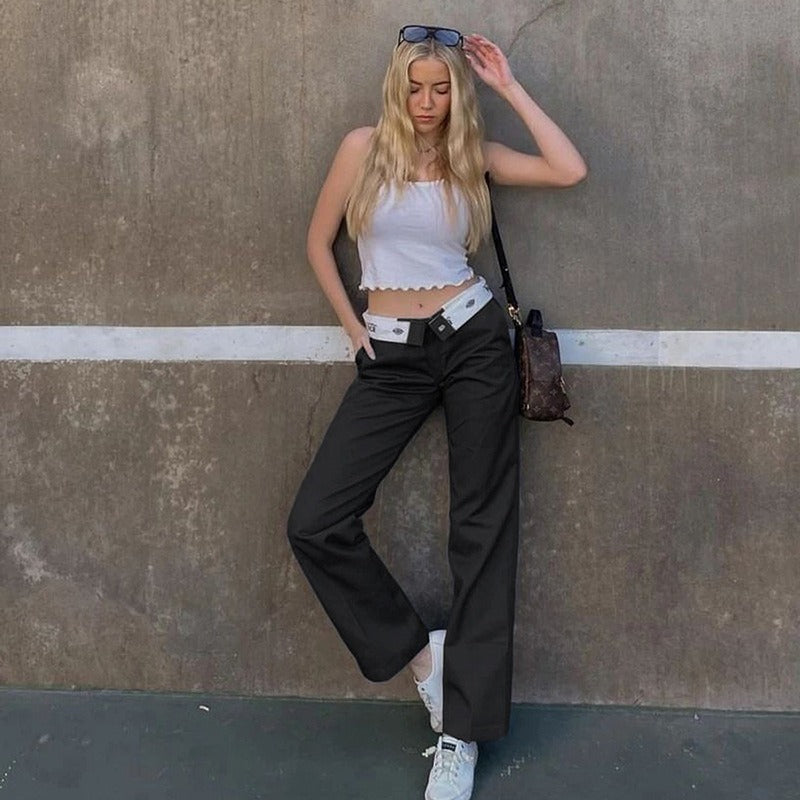 Women's Casual Low Waist Trousers-Legletic