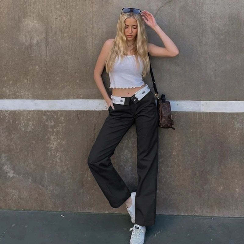 Women's Casual Low Waist Trousers-Legletic