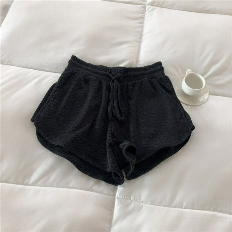 High Waist Ribbed Shorts For Women-Legletic