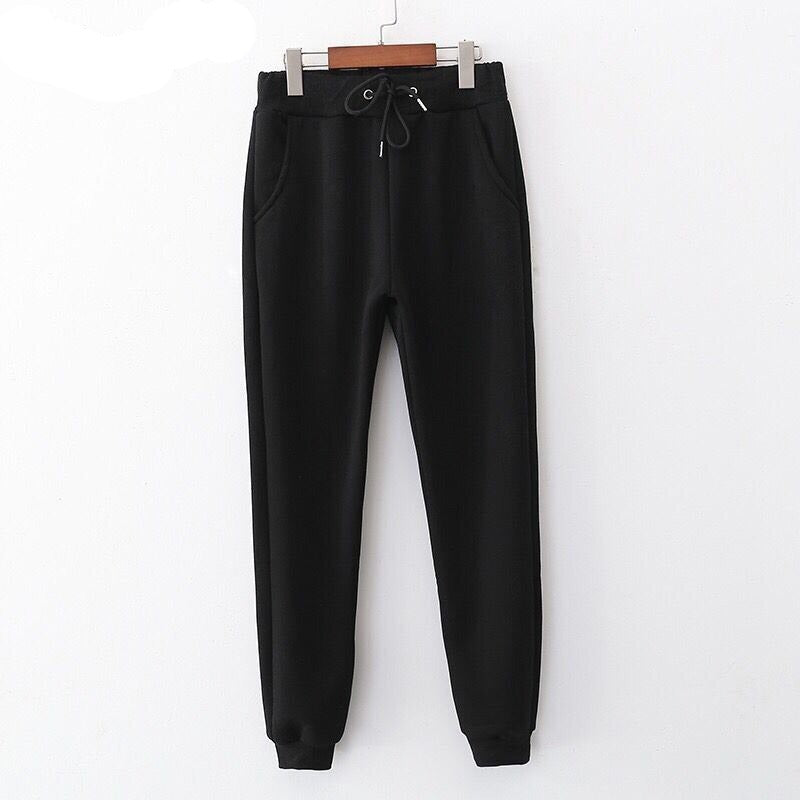 Thick Warm Winter Loose High Waist Sweatpants-Legletic