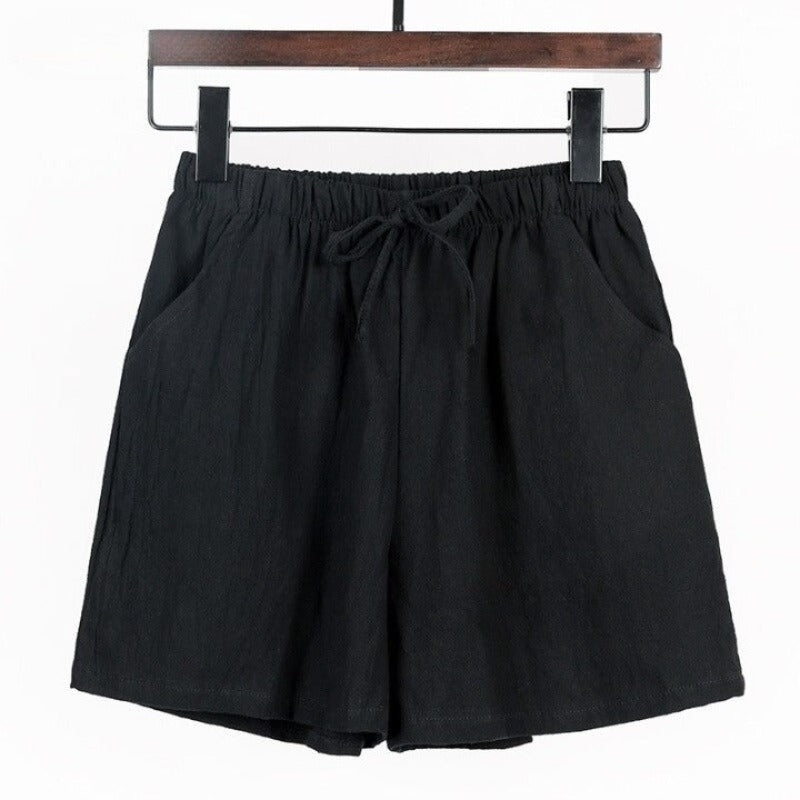 Cotton Linen Shorts For Women-Legletic