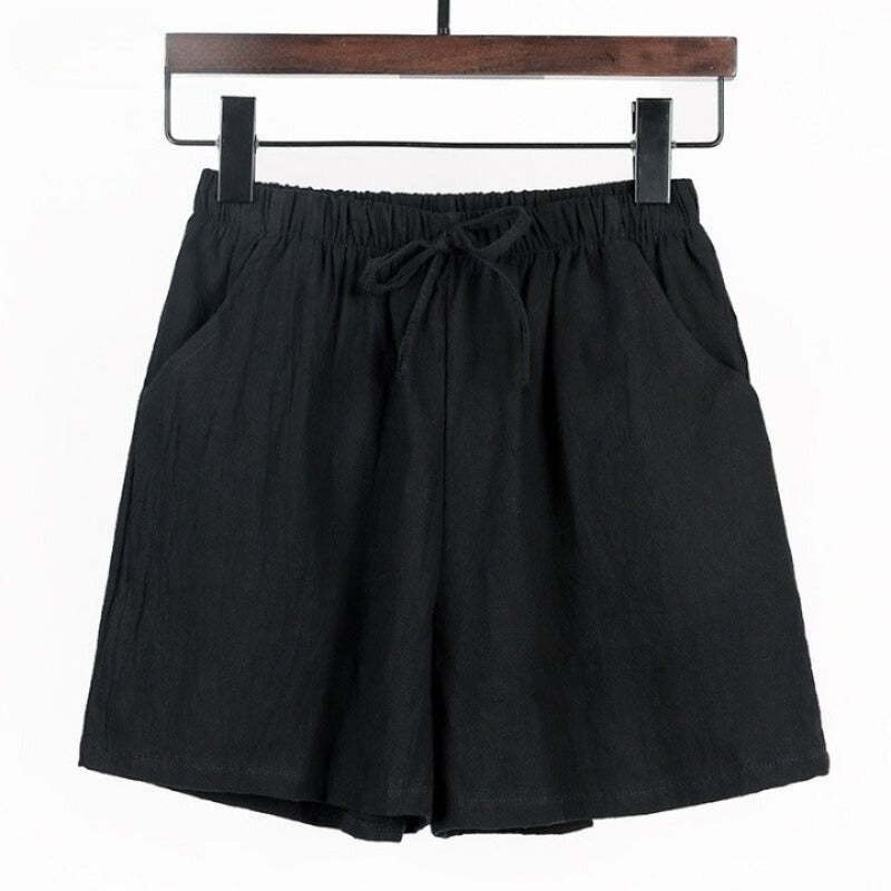 Cotton Linen Shorts For Women-Legletic