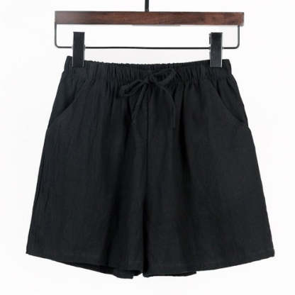 Cotton Linen Shorts For Women-Legletic