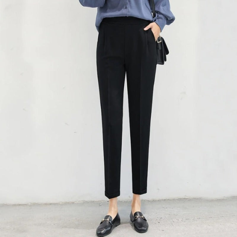 Summer Elastic Waist Office Harem Pants-Legletic